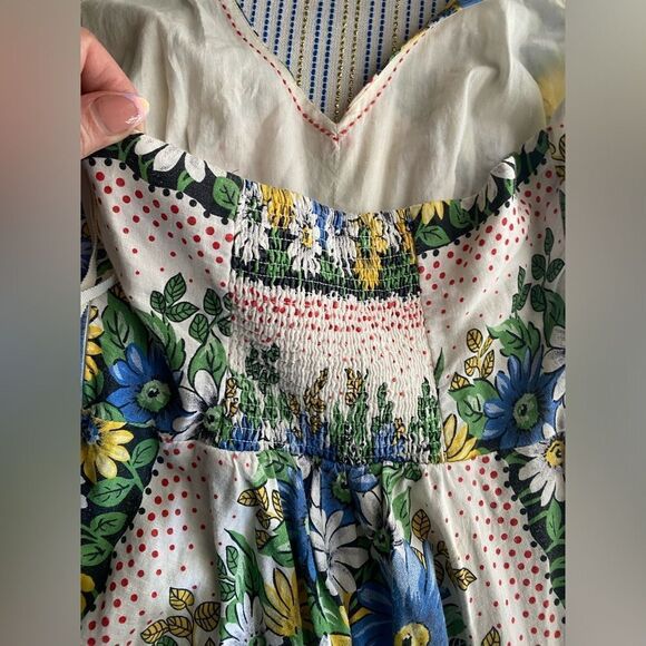 Anthropologie Dress Sonaya Daisys Floral Halter Maxi Linen Size 0 - Picture 8 of 13